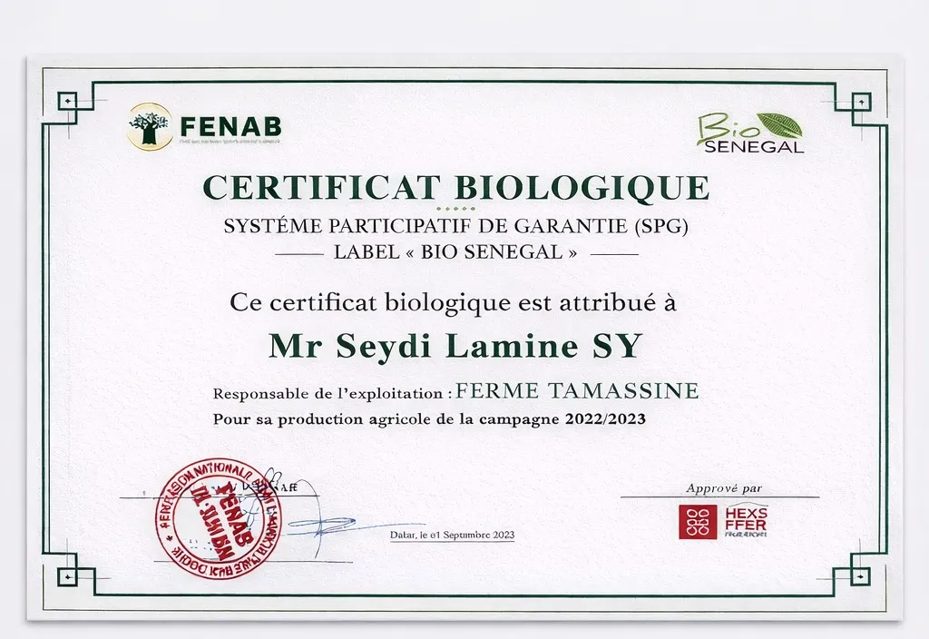 Certificat biologique